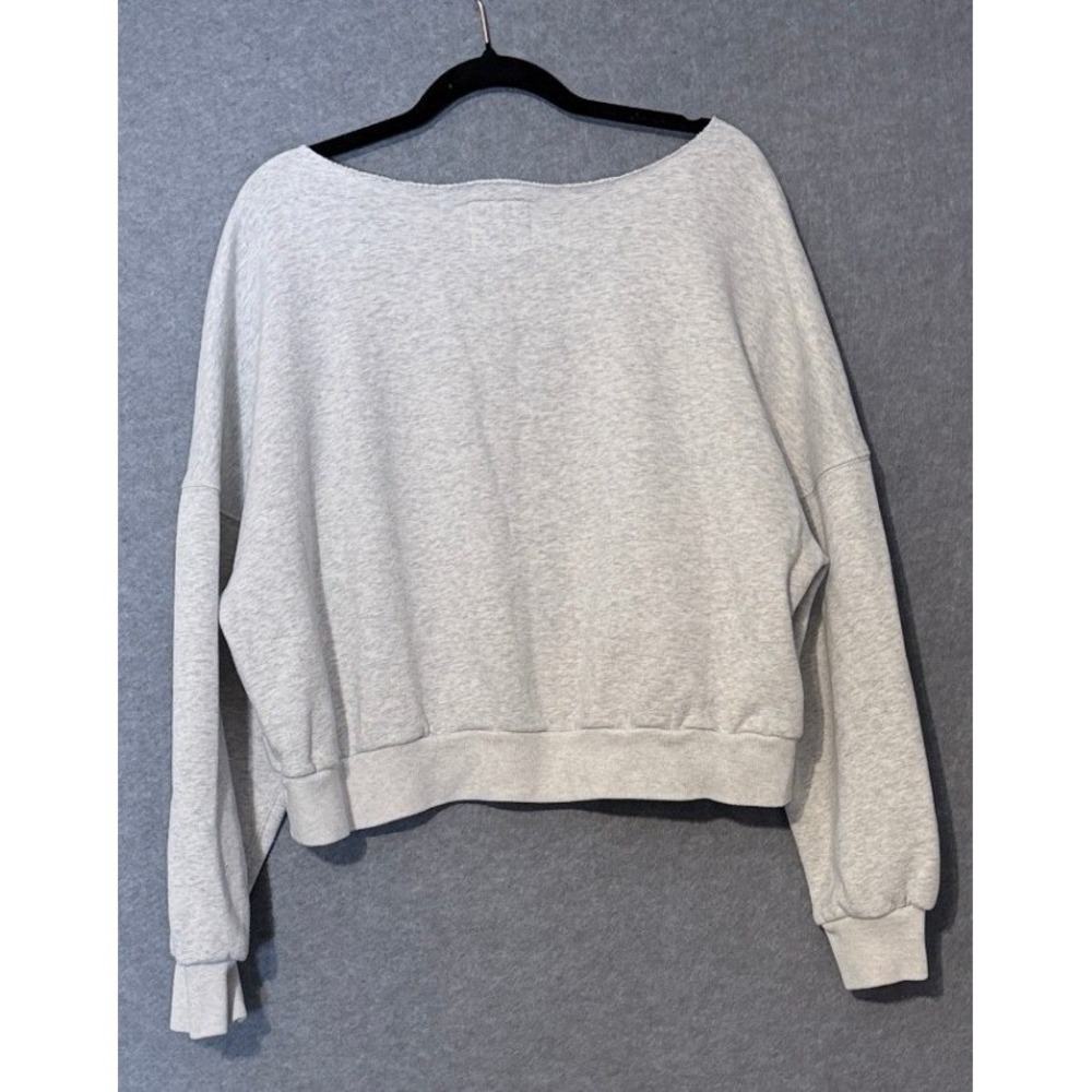 Abercrombie & Fitch Nantucket Yachting Coastal Sweatshirt Large Gray Crop Preppy - Picture 5 of 10